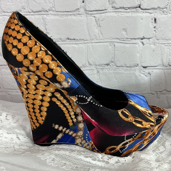 Aldo satin print wedges - Picture 6 of 15